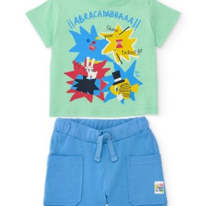 Conjunto de niño de punto con estampado frontal