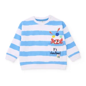 Sudadera de niño de punto y estampado a rayas