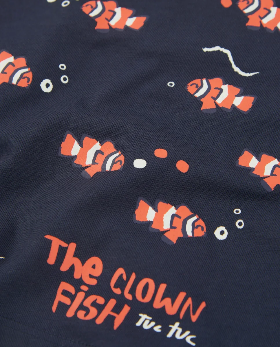Camiseta de niño de punto con estampado de peces payaso - Imagen 5