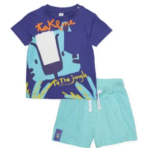 Conjunto de niño de punto con inspiración de jungla
