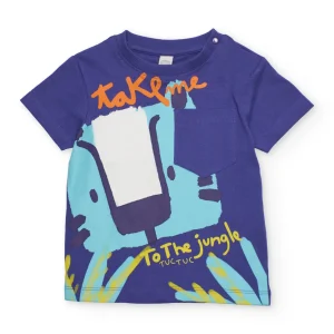 Camiseta de niño de punto con gran estampado frontal