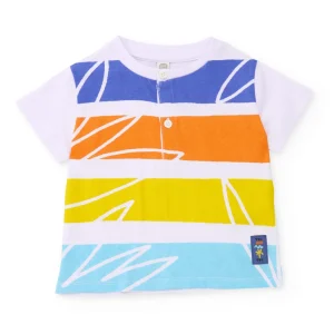 Camiseta de niño de punto con franjas horizontales