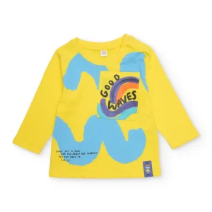 Camiseta de niño de punto con bolsillo estampado