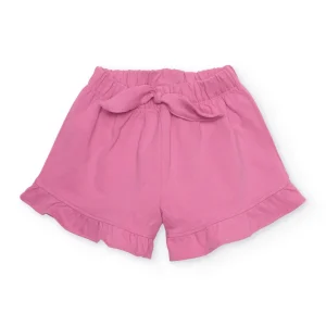 Short de niña de punto con volante en bajo