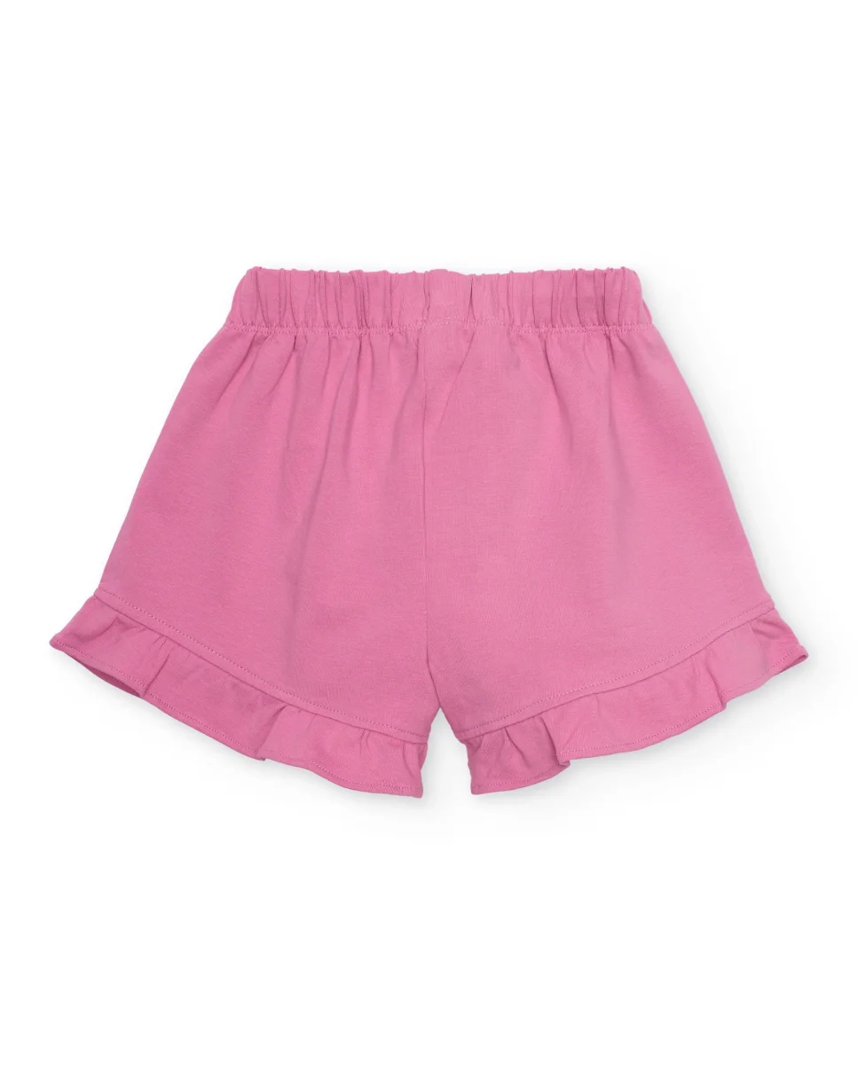 Short de niña de punto con volante en bajo - Imagen 3