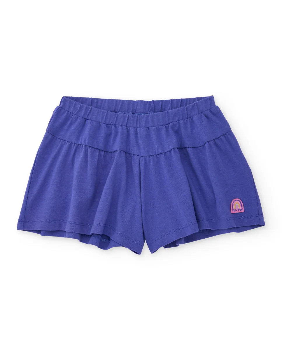 Short de niña de punto y diseño fluido