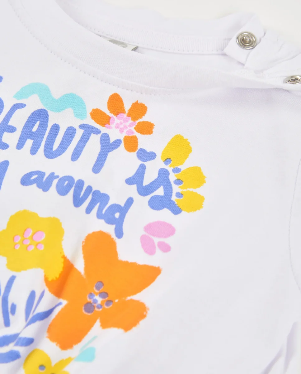 Camiseta de niña de punto y nudo decorativo - Imagen 4