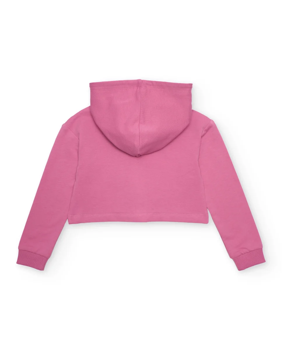 Sudadera de niña de punto y diseño corto - Imagen 3