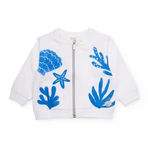 Sudadera de niña de punto con estampado marino