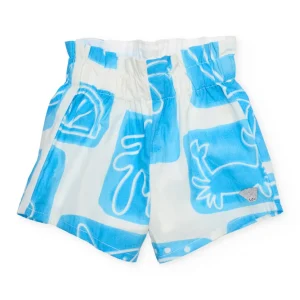 Short de niña de plana con cintura fruncida