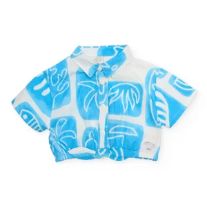 Camisa de niña de plana con bajo elástico