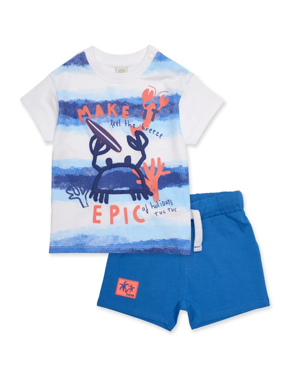 Conjunto de niño de punto y estampado de franjas - Imagen 2