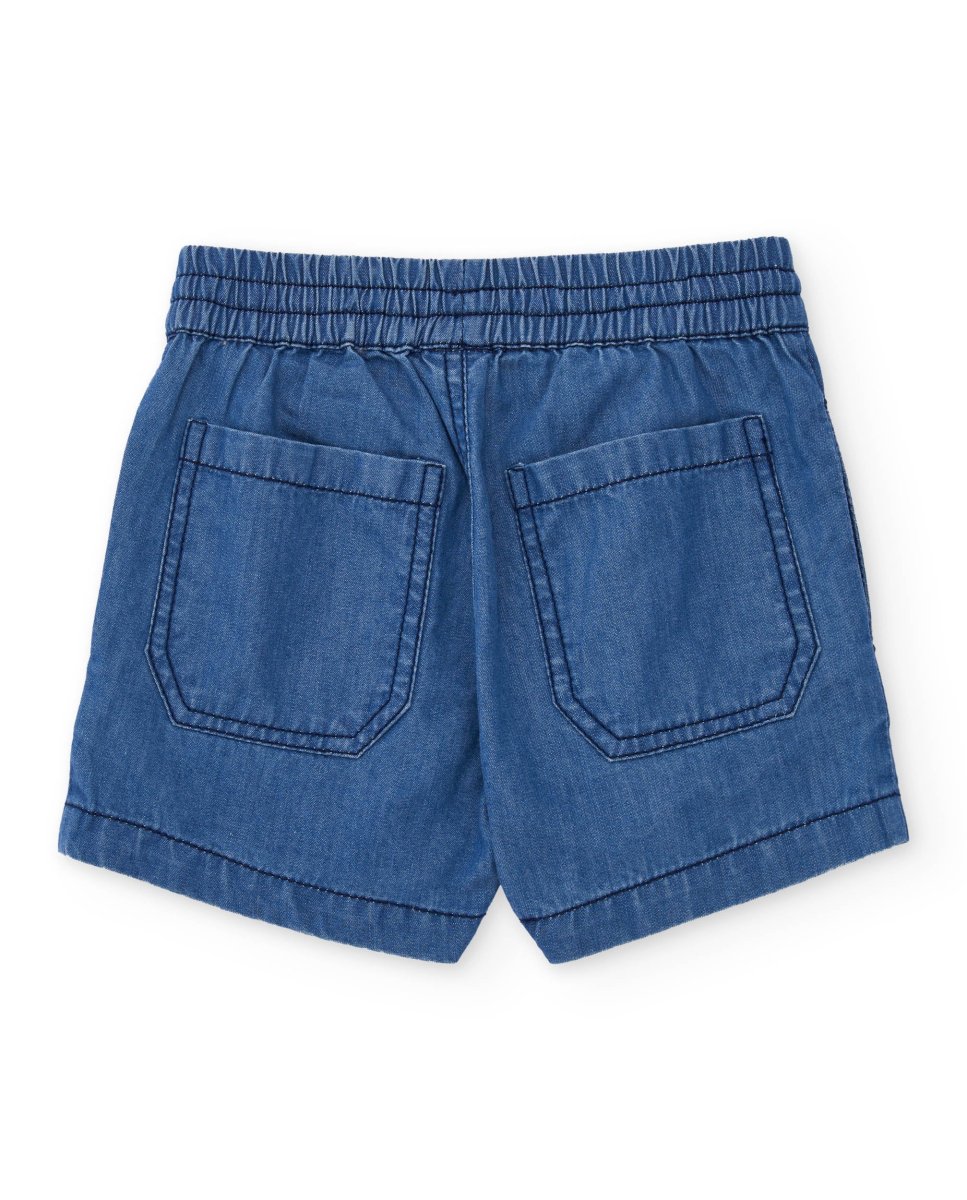 Bermuda de niño de plana y tejido denim - Imagen 3