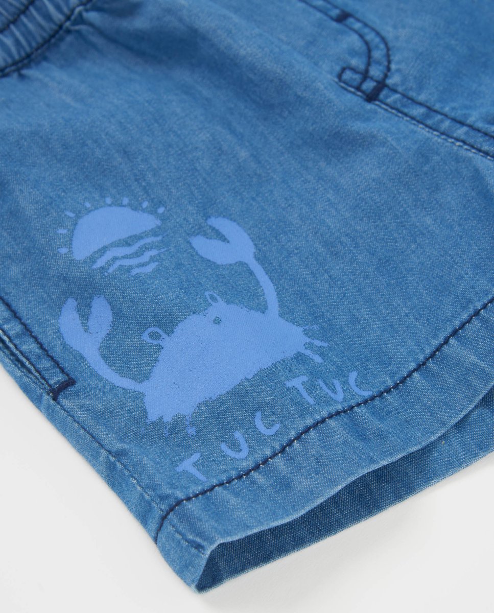 Bermuda de niño de plana y tejido denim - Imagen 4