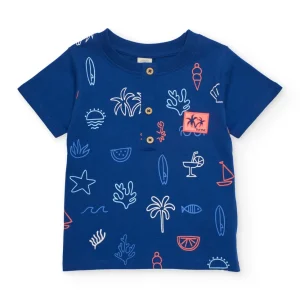 Camiseta de niño de punto y tapeta frontal