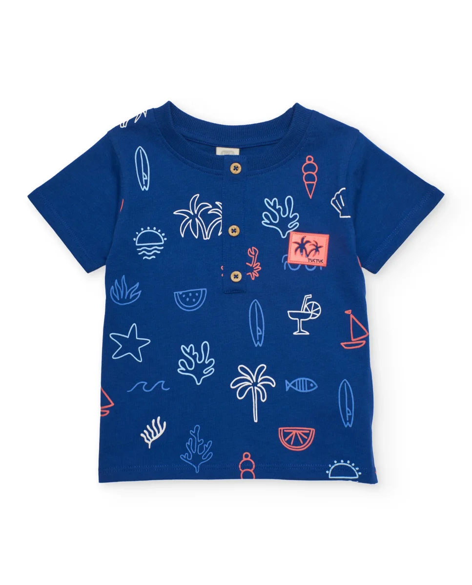 Camiseta de niño de punto y tapeta frontal
