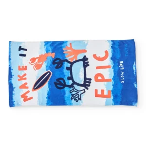 Toalla de niño de punto y estampado cangrejo