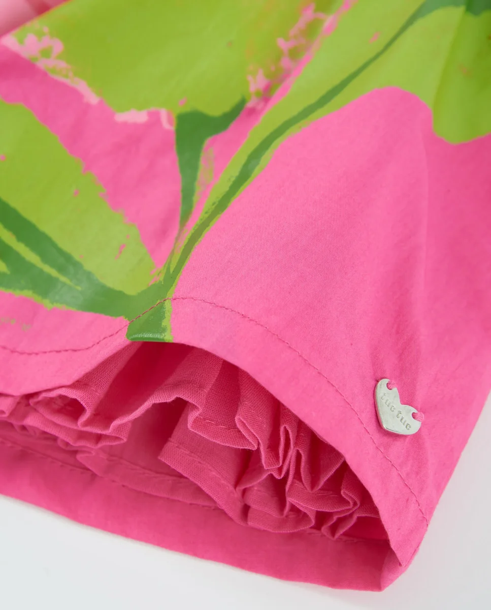 Vestido de niña de plana con cuerpo fruncido - Imagen 5