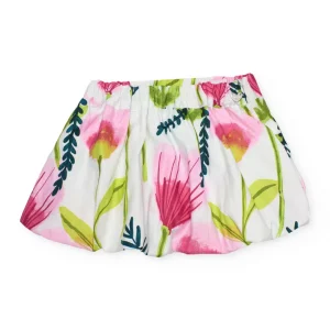 Falda de niña de plana con diseño floral