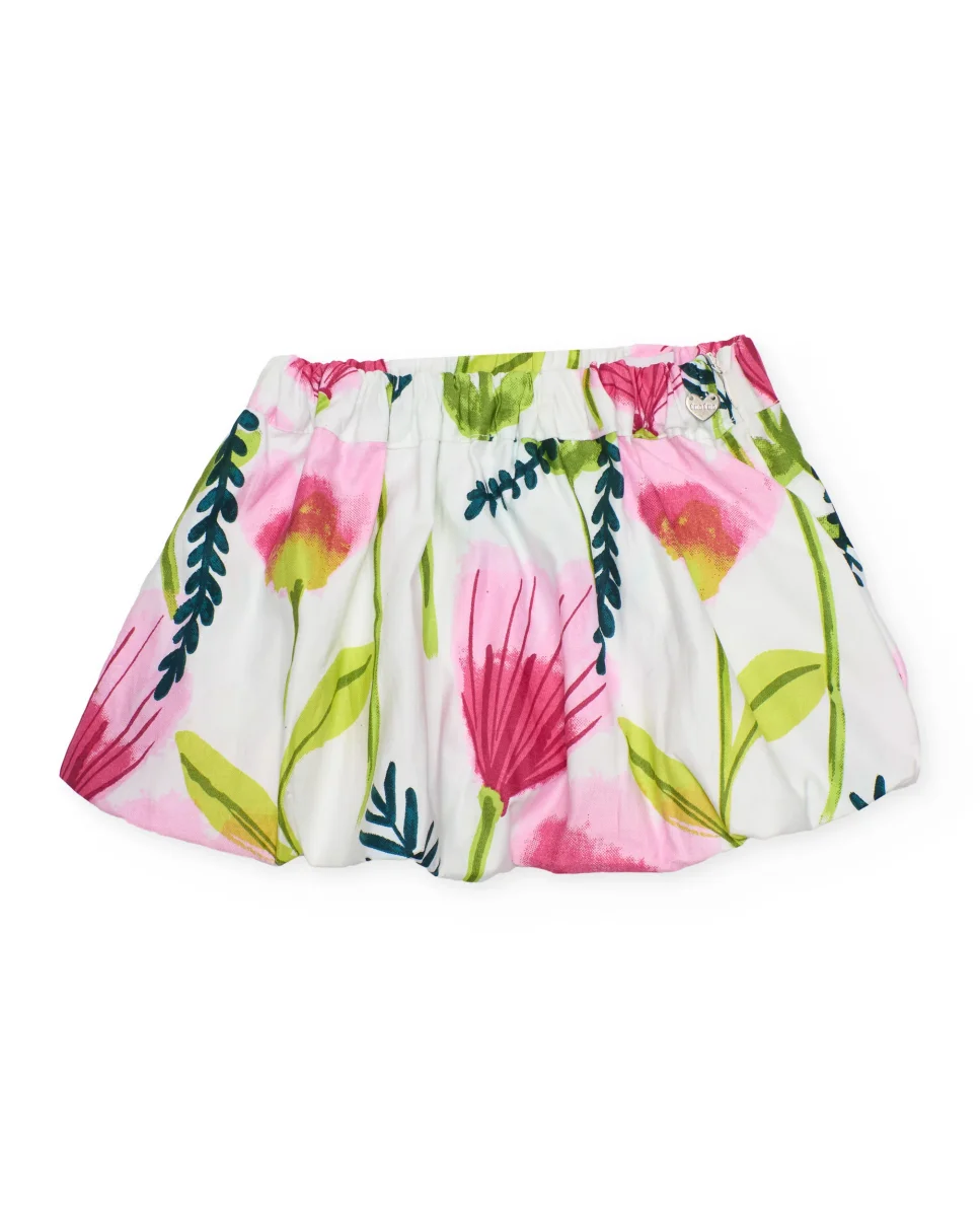 Falda de niña de plana con diseño floral