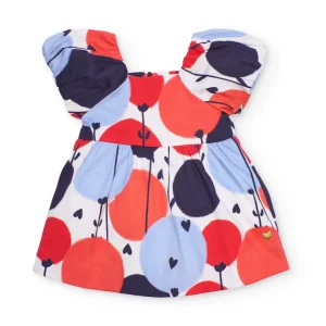 Vestido de niña de plana con mangas abullonadas