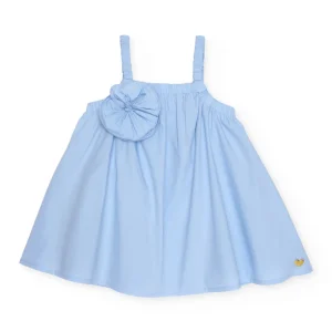 Vestido de niña de plana con adorno de flor