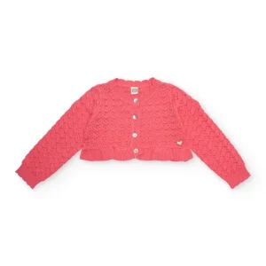 Chaqueta de niña de tricot con silueta corta