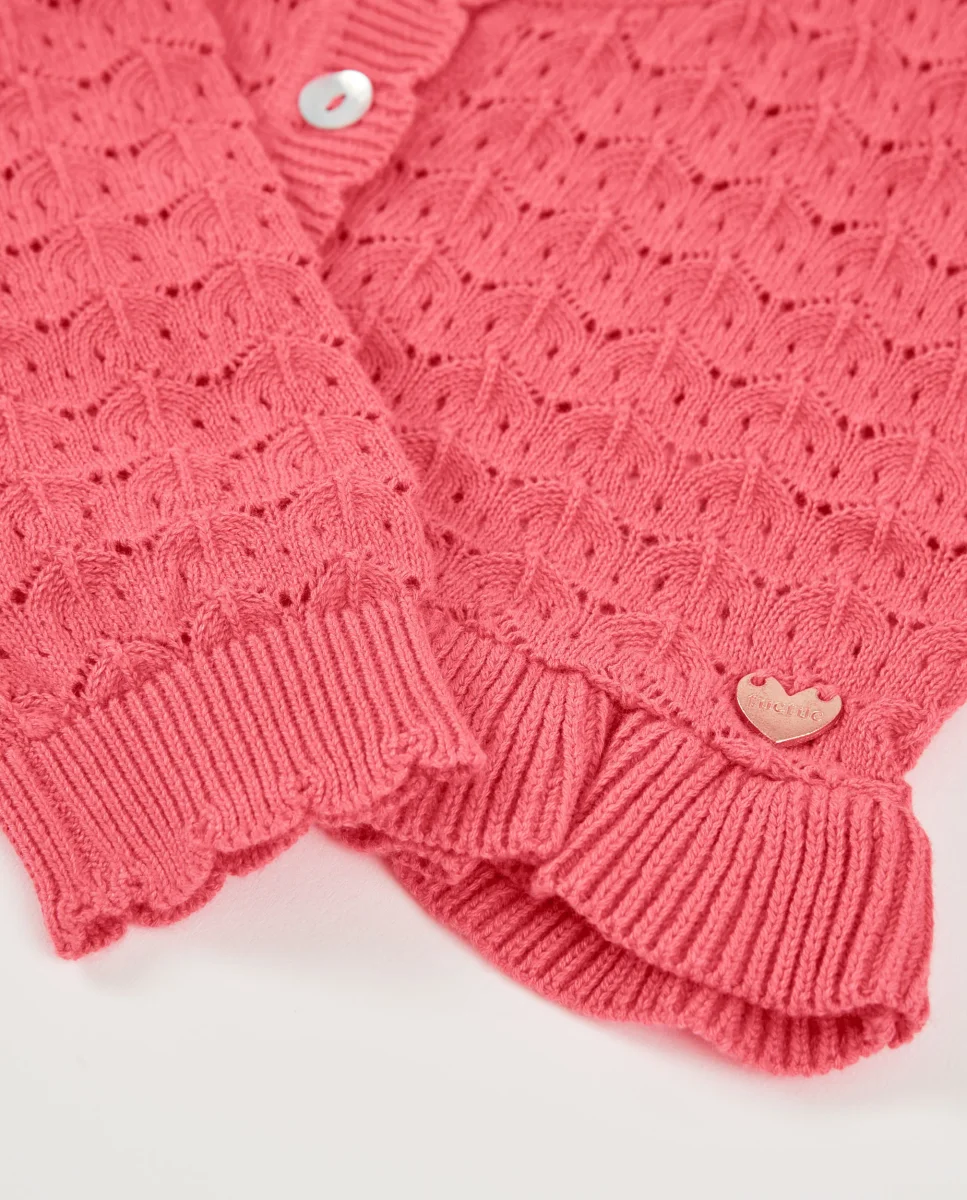 Chaqueta de niña de tricot con silueta corta - Imagen 5