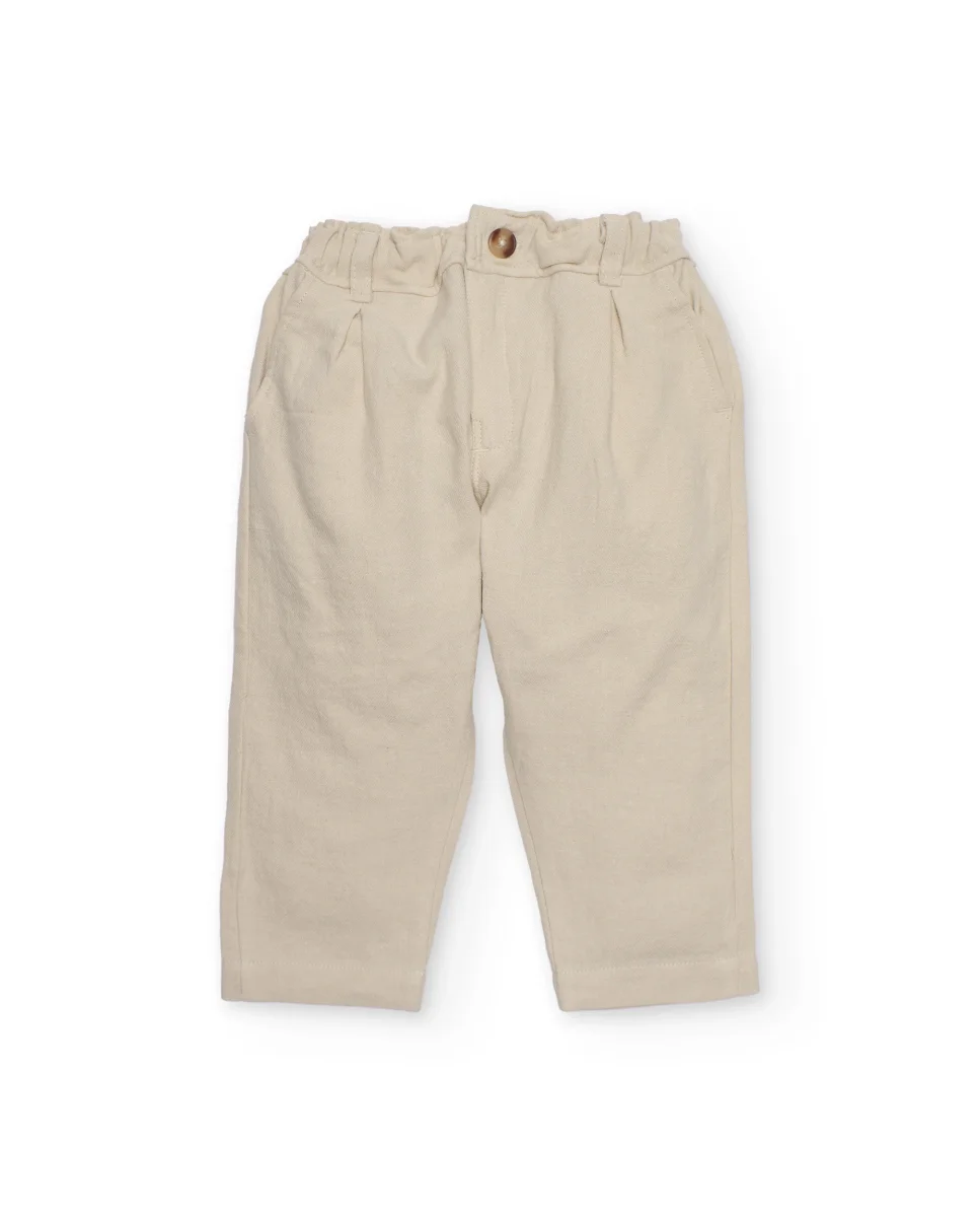 Pantalones de niño de plana con cinturilla elástica - Imagen 2