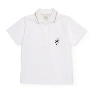Polo de niño de punto con bordado decorativo