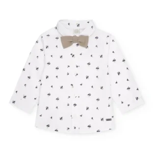 Camisa de niño de plana con pajarita desmontable