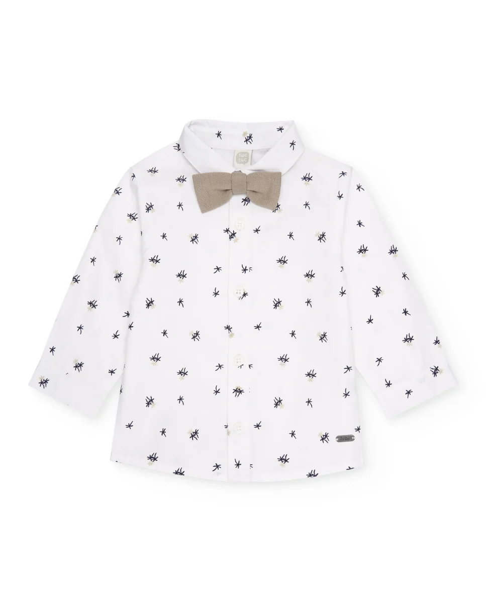 Camisa de niño de plana con pajarita desmontable - Imagen 2