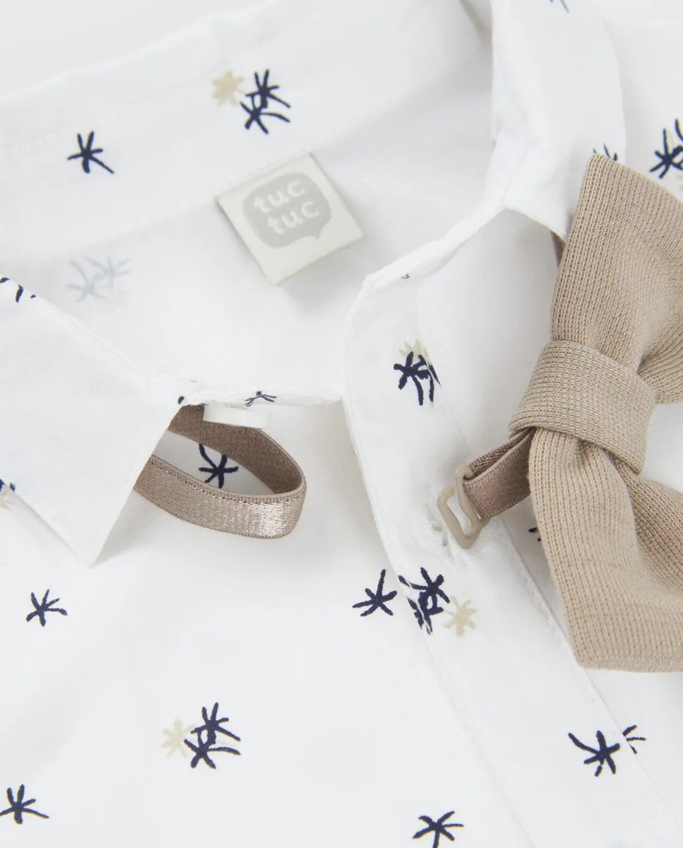 Camisa de niño de plana con pajarita desmontable - Imagen 4