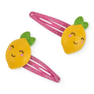Conjunto de clips de niña con adornos de limón