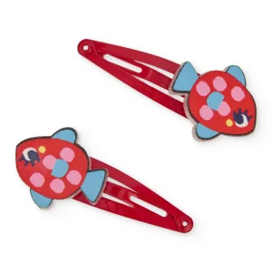 Conjunto de clips de niña con adornos de pez