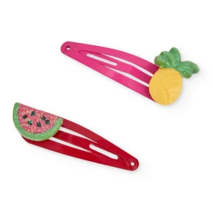 Conjunto de clips de niña con adornos de frutas
