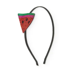 Diadema de niña de plana con aplique de sandía