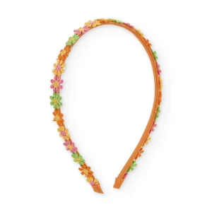 Diadema de niña de plana con bordado floral