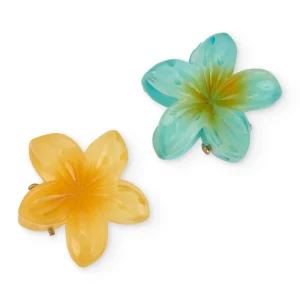 Conjunto de clips de niña de diseño floral con efecto translúcido
