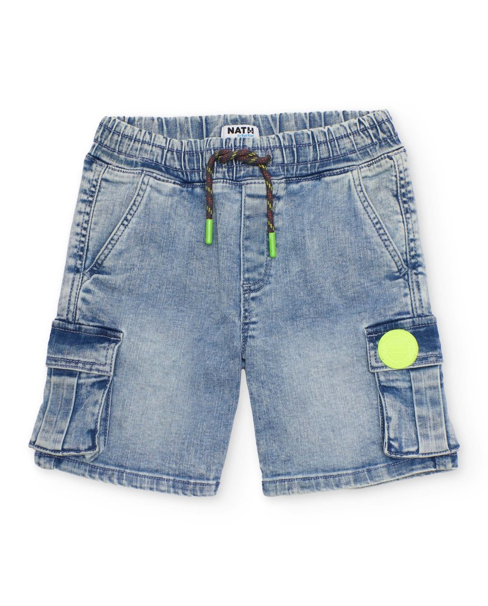 Bermuda de niño de plana y tejido denim - Imagen 3