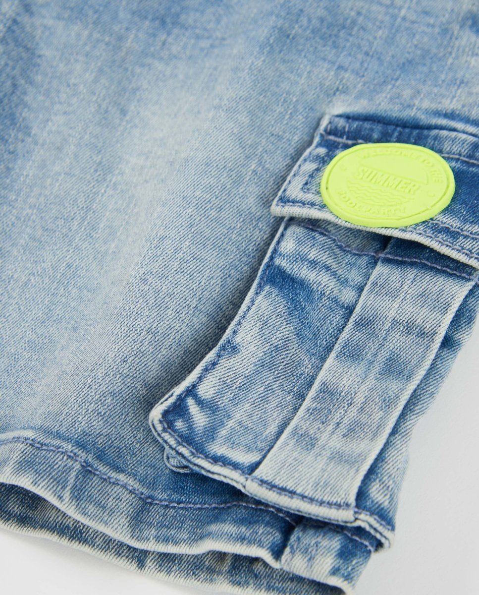 Bermuda de niño de plana y tejido denim - Imagen 6