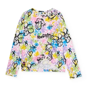 Camiseta de niña de punto con estilo graffiti
