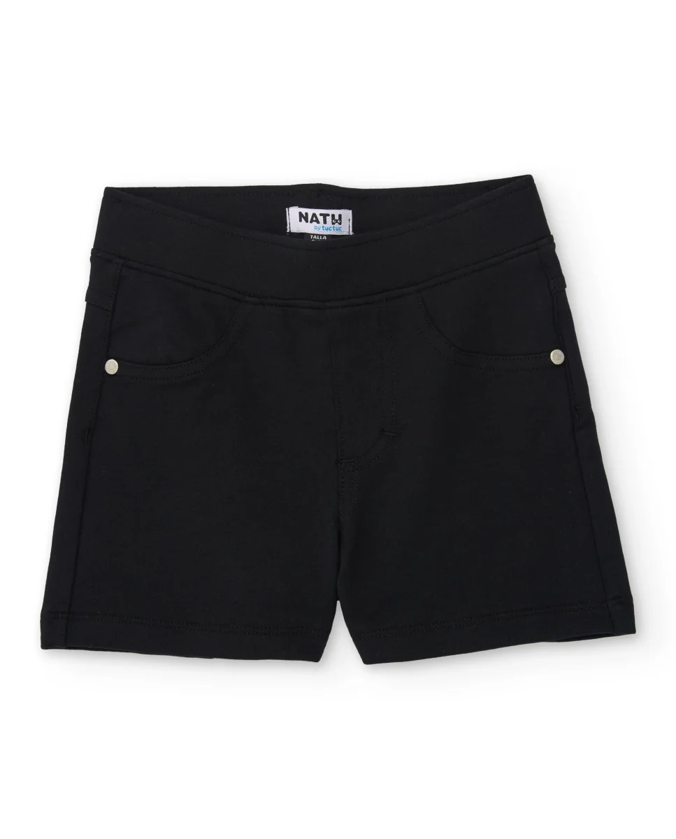 Short de niña de punto y tejido elástico - Imagen 2