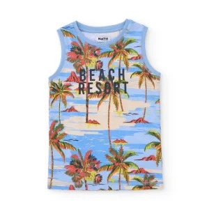 Camiseta de niño de punto con estampado tropical
