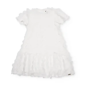 Vestido de niña de plana con adornos florales
