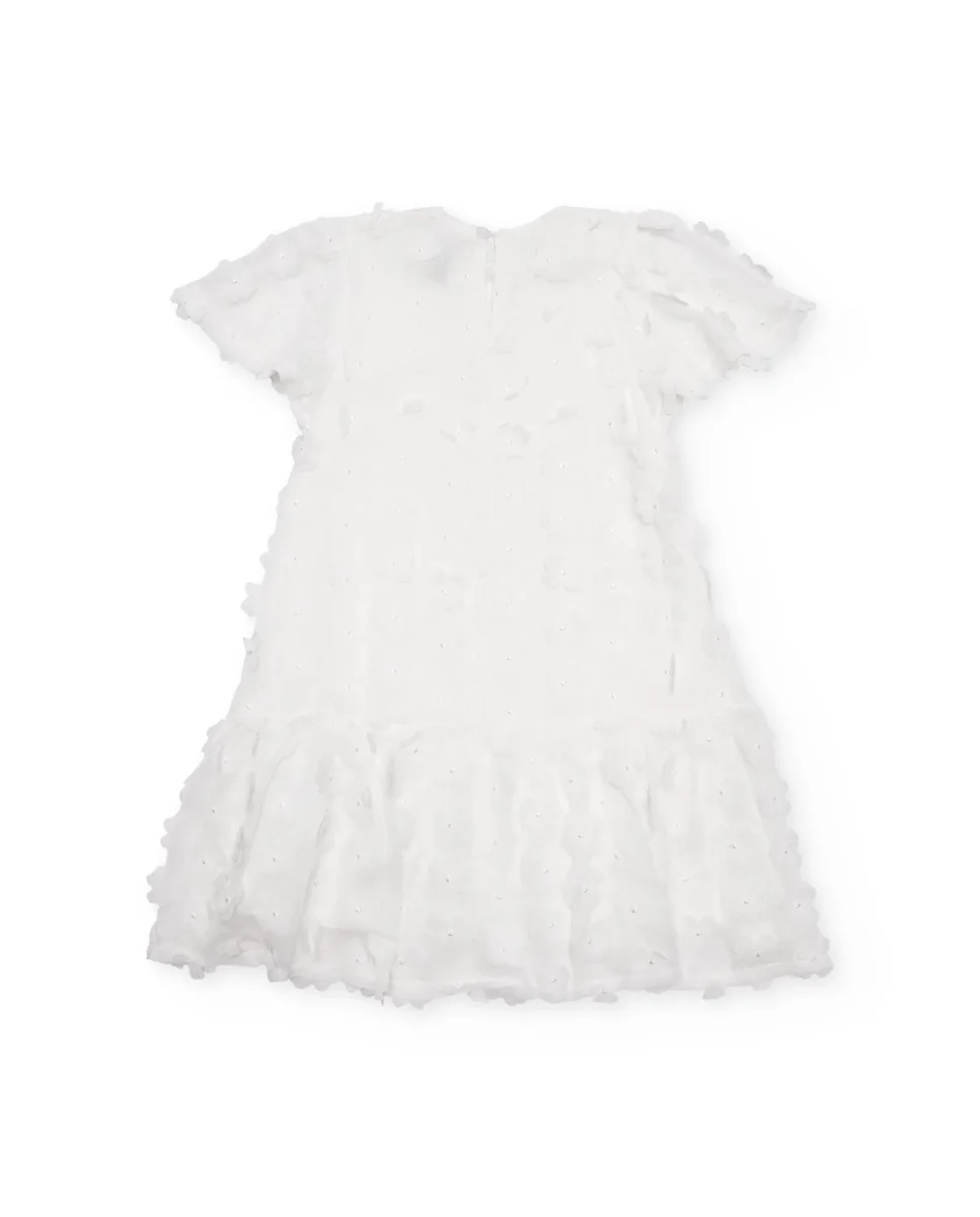 Vestido de niña de plana con adornos florales - Imagen 3