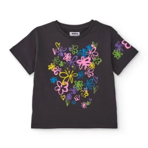 Camiseta de niña de punto con estampado floral