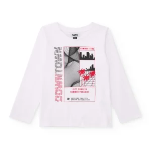 Camiseta de niño de punto de inspiración urbana