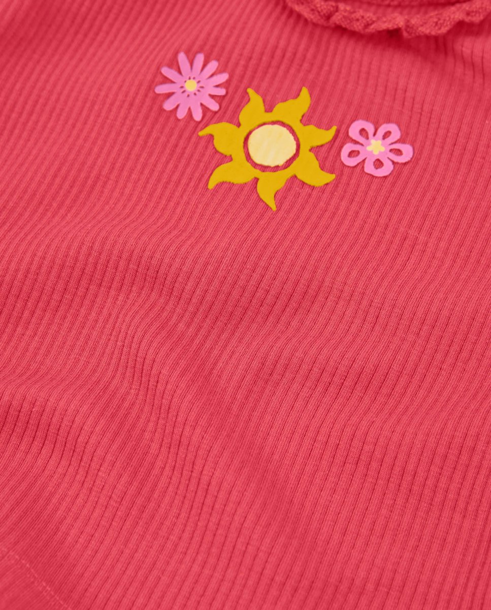Camiseta de niña de punto con volantes en el cuello - Imagen 5