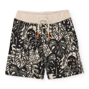 Bermuda de niño de punto con estampado vegetal
